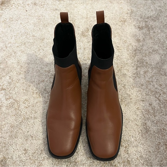 Everlane The Italian Leather Square Toe Chelsea Boots in Peanut Size 7.5 - Picture 3 of 10